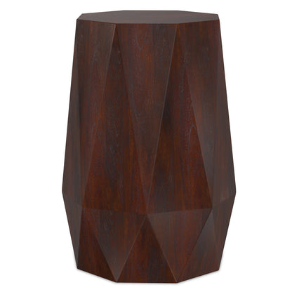 Kurt Side Table - Walnut Brown Geometric Accent Table for Living Room