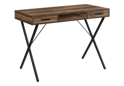 Brown Reclaimed Wood Look Computer Desk with Storage for Home Office