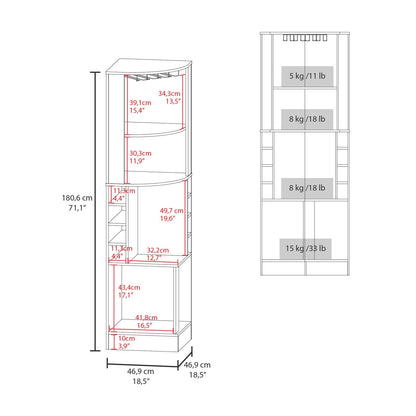 Cairo Corner Bar Cabinet - Natural Oak Wine Rack Storage