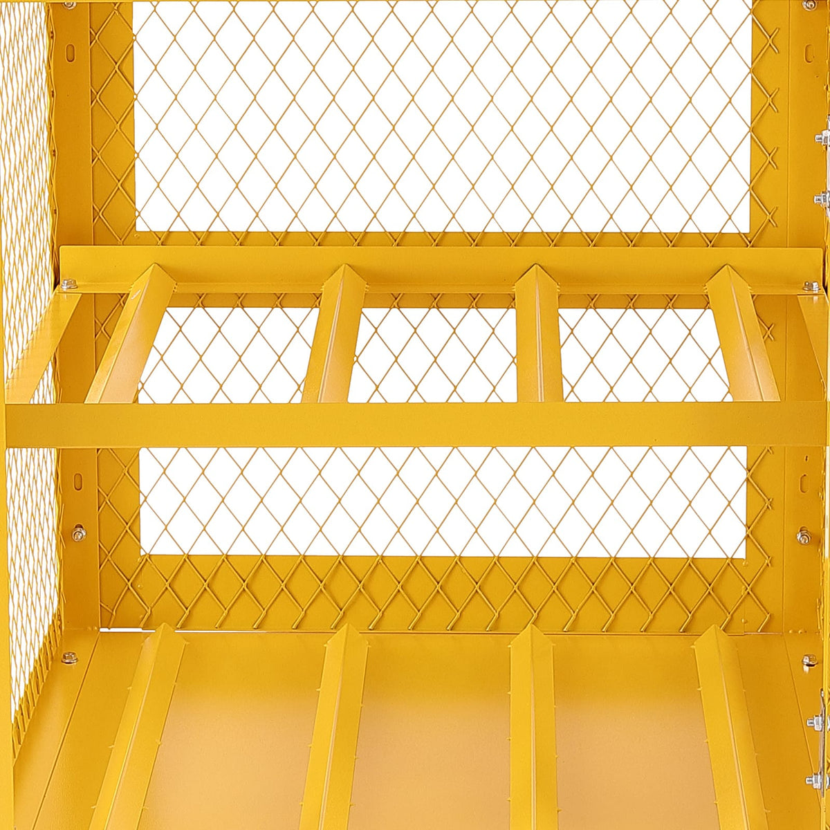 Yellow Q235 Cylinder Storage Cabinet - 31x30x35 Inch