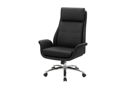 Black Polyurethane Office Chair with Adjustable Height for Workspace