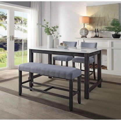 Espresso Wood Counter Height Bench - Comfortable Dining Seat