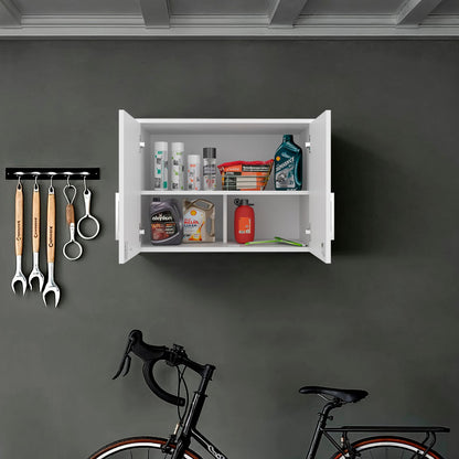 White Wall Cabinet for Tools Organization | Engineered Wood Storage