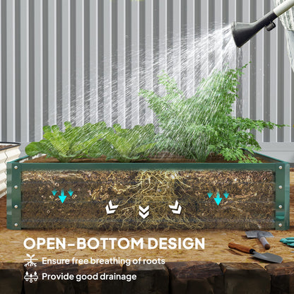 Green Steel Raised Garden Planter Box - 23.5" L x 23.5" W
