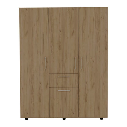 70" Light Oak Bedroom Dresser with Four Doors & Drawer