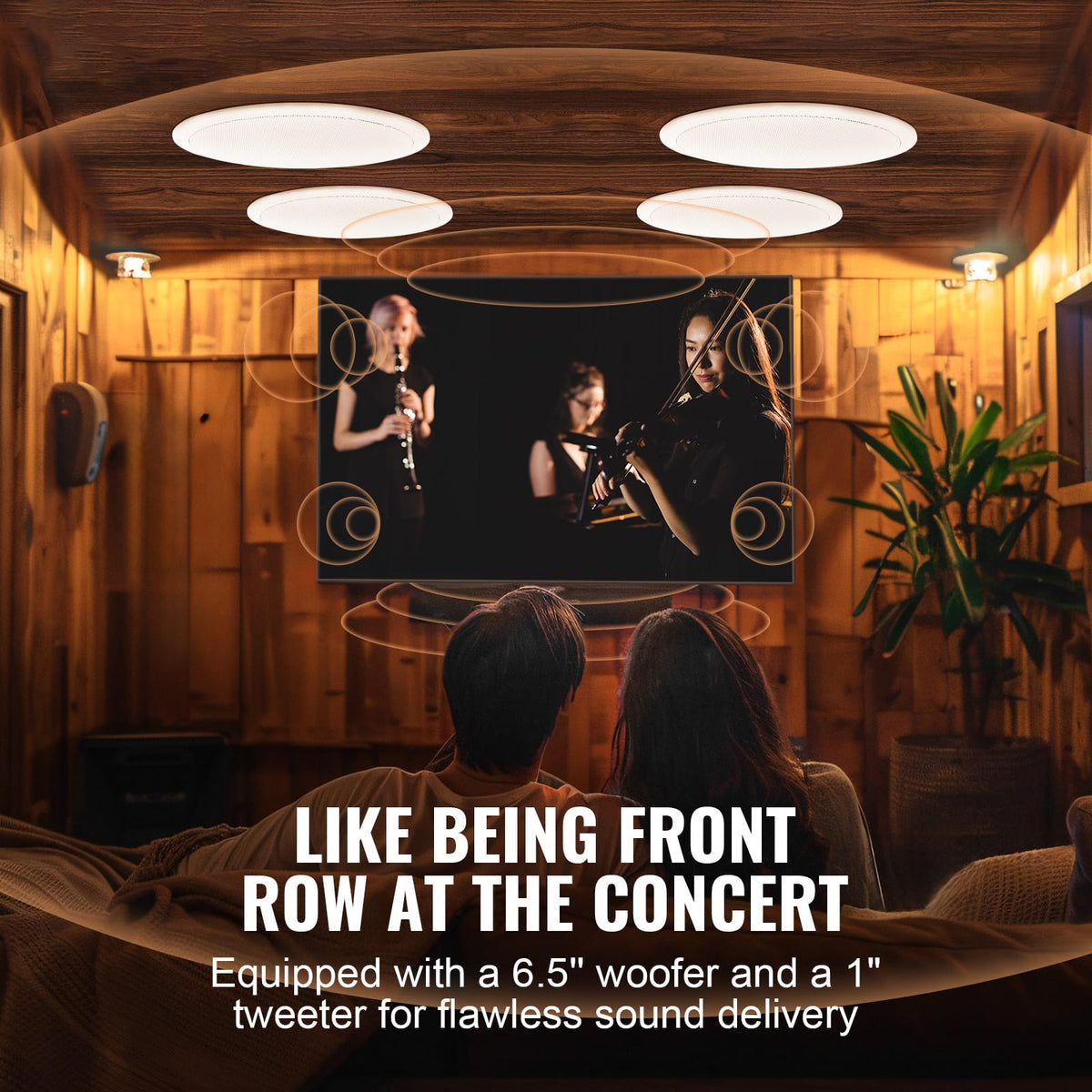 4 PC Bluetooth Ceiling Speakers - 150W, White ABS