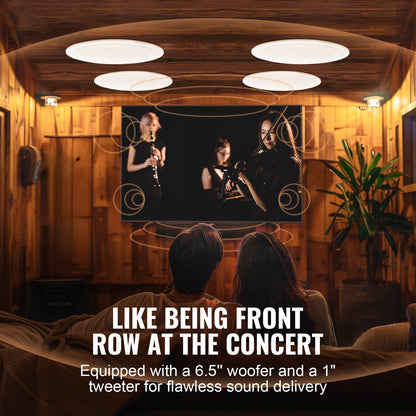 4 PC Bluetooth Ceiling Speakers - 150W, White ABS