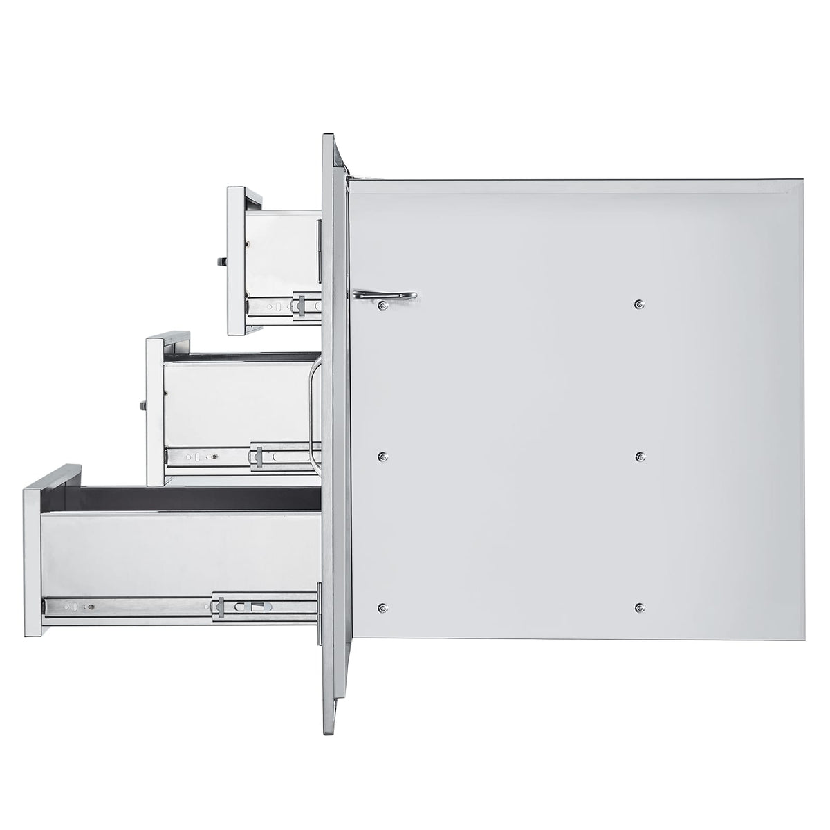 Stainless Steel BBQ Drawer Combo - 38.3"W Outdoor Kitchen Storage