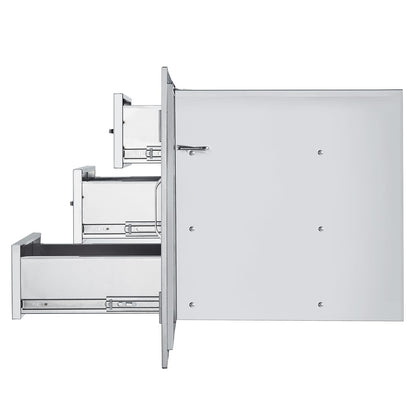 Stainless Steel BBQ Drawer Combo - 38.3"W Outdoor Kitchen Storage