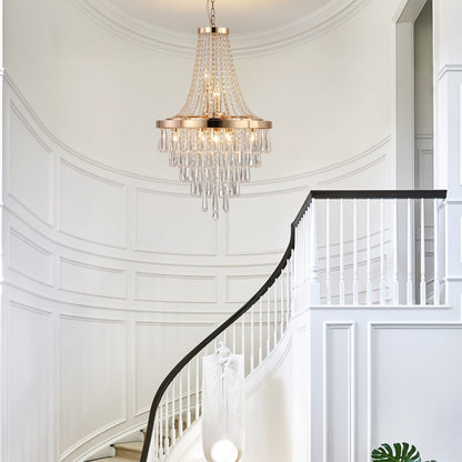 Gold Crystal Chandelier - 11 Lights - Living Room Lighting