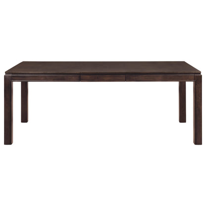 Contemporary Dark Brown 7pc Dining Set Table with Extension Leaf and 6x Upholstered