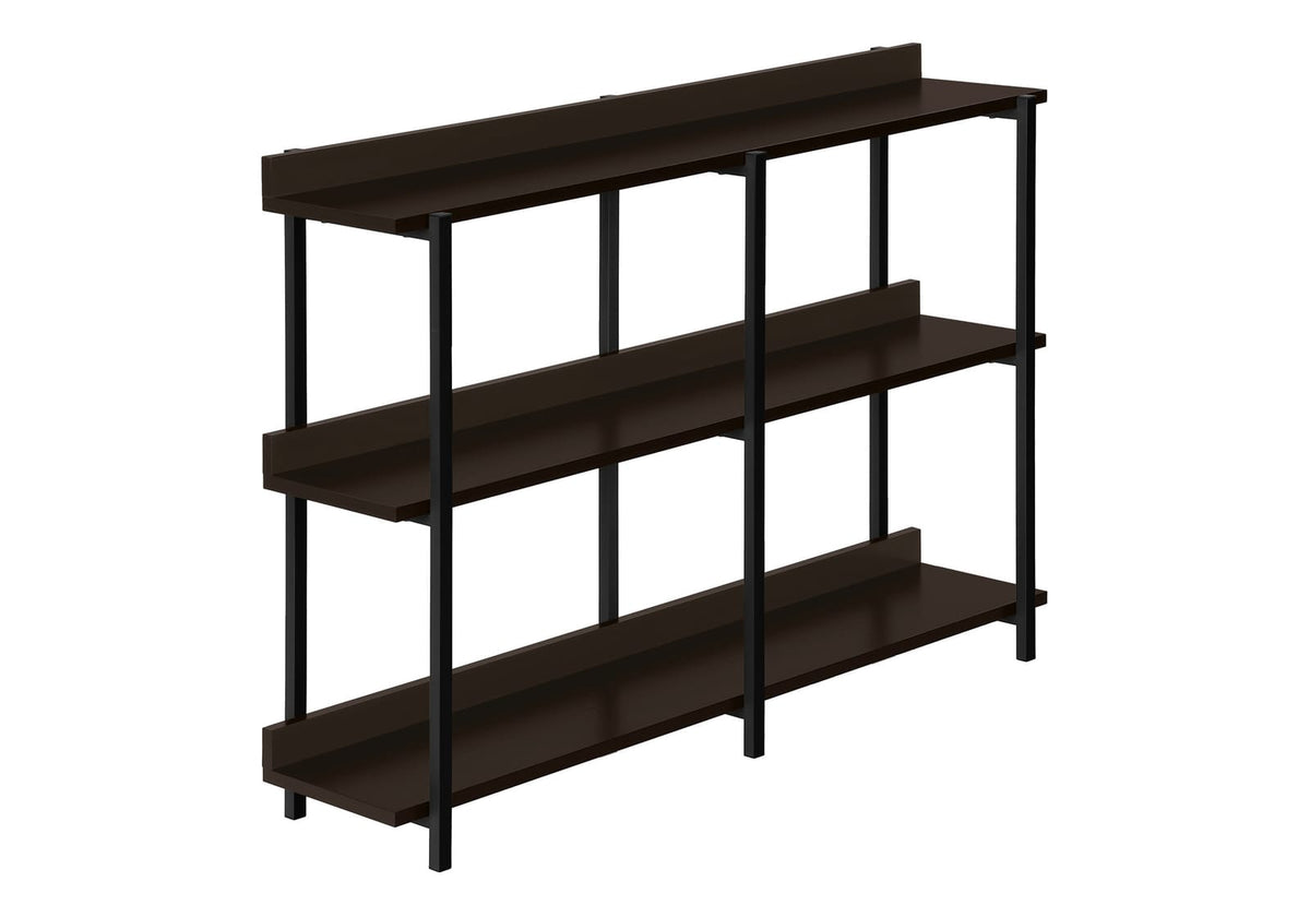 Accent Table, Console Table - Espresso & Black Metal