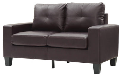 Dark Brown Modular Loveseat - Compact Design for Living Room