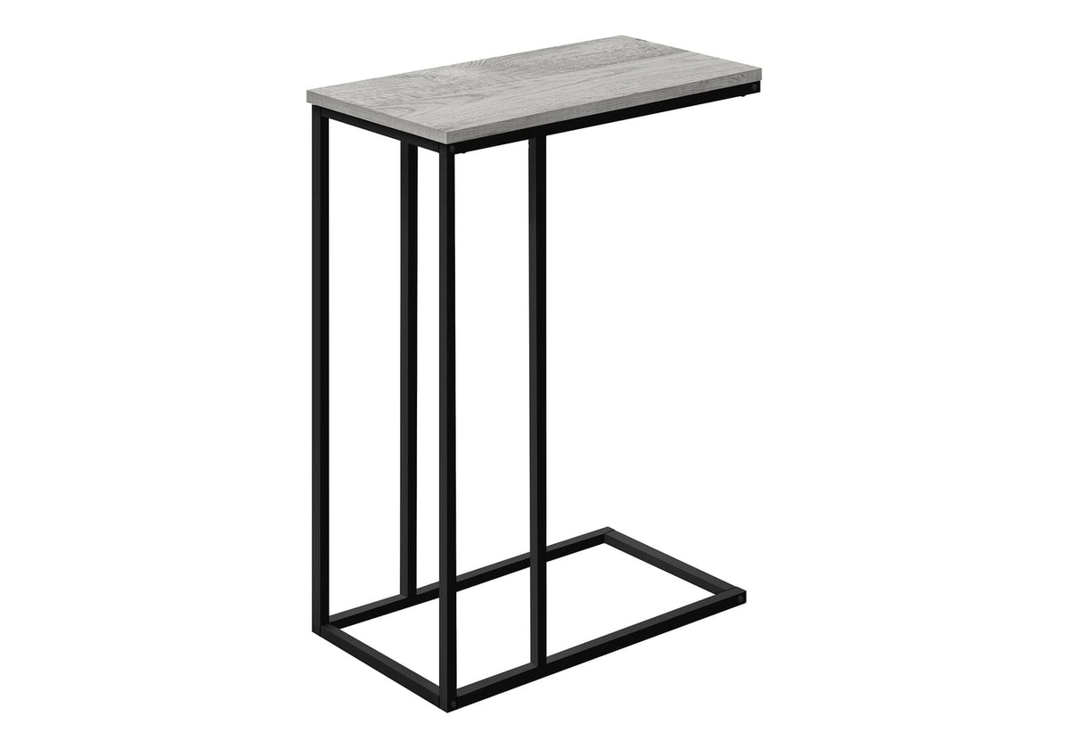 C-Shaped Accent Table - Grey Laminate, Black Metal