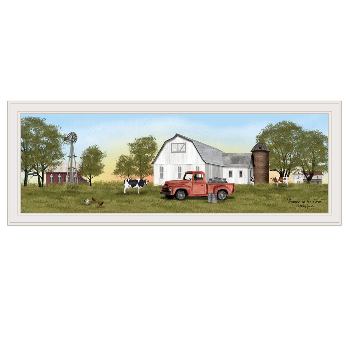 Ready to Hang Farm Landscape Print - White Frame