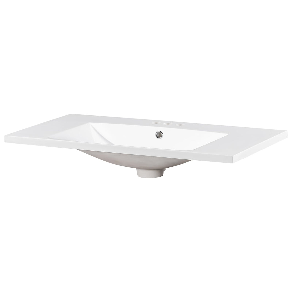 White Resin Bathroom Sink Vanity Top for Easy Renovation