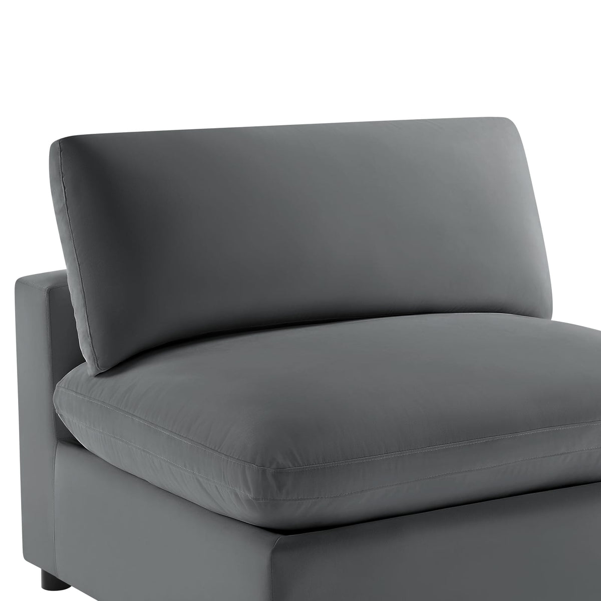 Charcoal Polyester Slipper Chair - 1 Seat