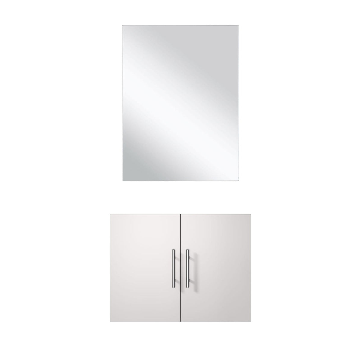 Glossy White Bathroom Vanity with Mirror - 24 Inch Wide