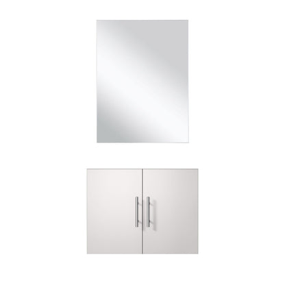 Glossy White Bathroom Vanity with Mirror - 24 Inch Wide