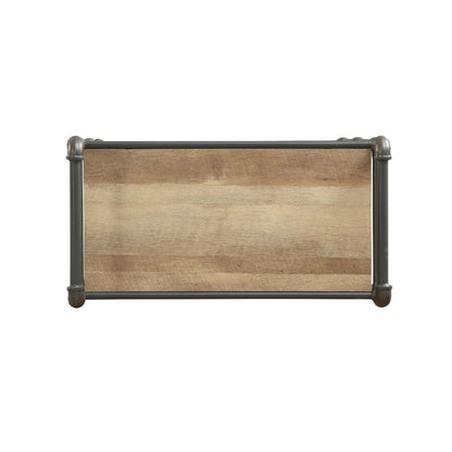 4 Tier Bookshelf - Ancient Oak, Gray Storage Shelf