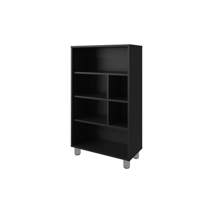 Black Melamine Bookcase 6 Shelves Storage Cabinet