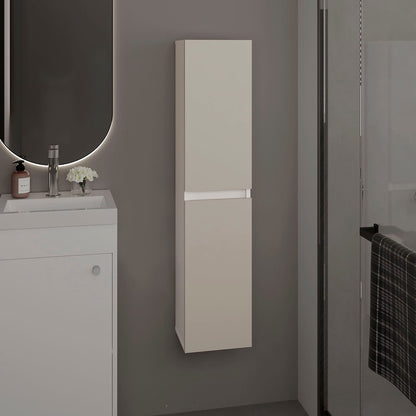 White Bathroom Cabinet - 2 Doors, 4 Shelves