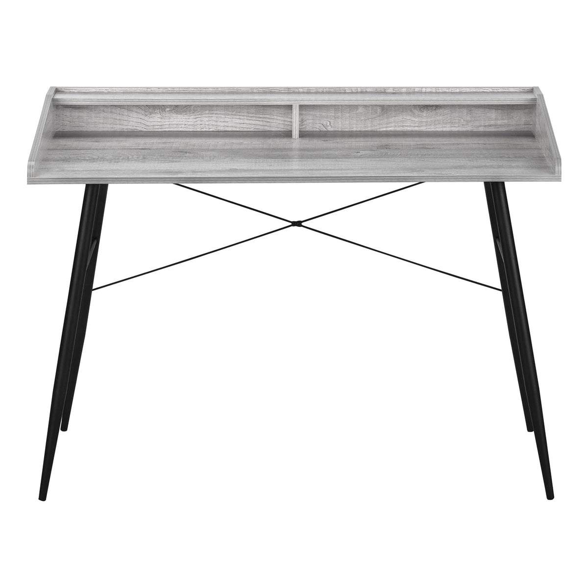 Grey Computer Desk with Hutch - 48" L Workstation
