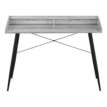 Grey Computer Desk with Hutch - 48" L Workstation
