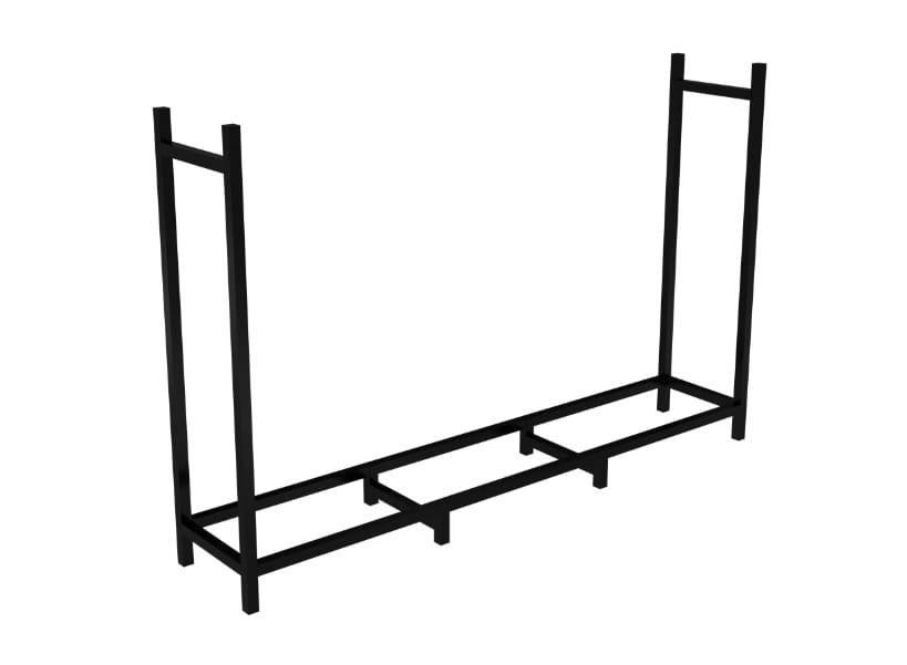 Outdoor Firewood Rack with Cover - 152" Black Metal