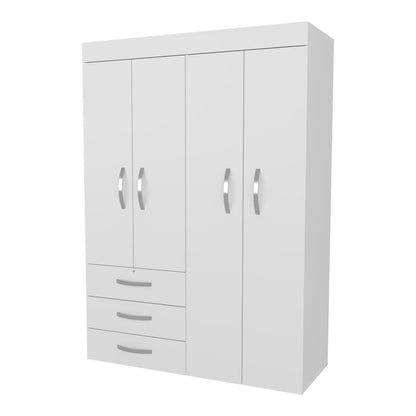 White 4-Door Bedroom Dresser with Storage