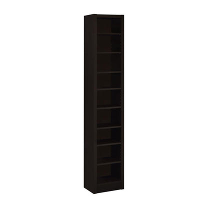 Rectangular 8-Shelf Bookcase - Cappuccino Finish