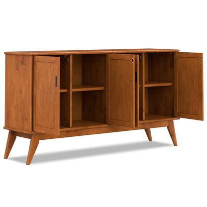 Draper Mid Century 4 Door Sideboard Buffet - Brown Rubber Wood