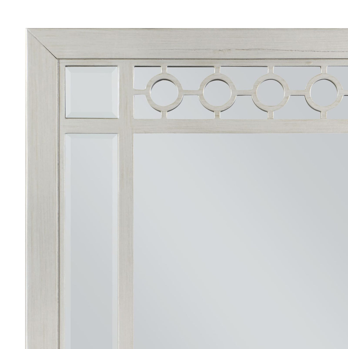 Silver Rectangular Vanity Mirror with Storage