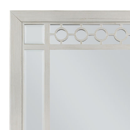 Silver Rectangular Vanity Mirror with Storage