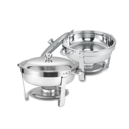 Stainless Steel Buffet Dish Round 201 - Silver