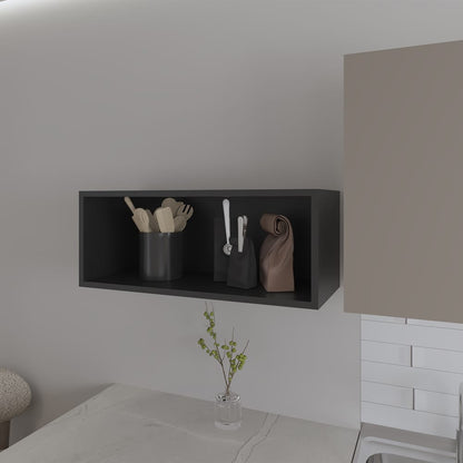 Black Kitchen Wall Cabinet - 12.5 x 30 x 11.9", Engineered Wood