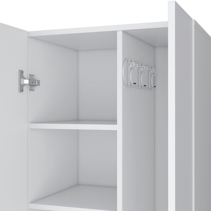 71.3" White Tool Cabinet - Storage for Cleaning Supplies