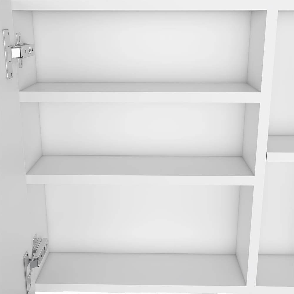 Viking Medicine Cabinet - White, 3 Shelves, Durable Particle Board