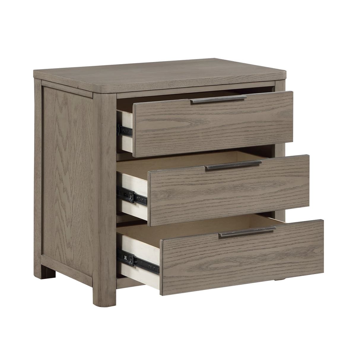 Light Gray 3-Drawer Bedside Cabinet - Modern Nightstand for Bedroom