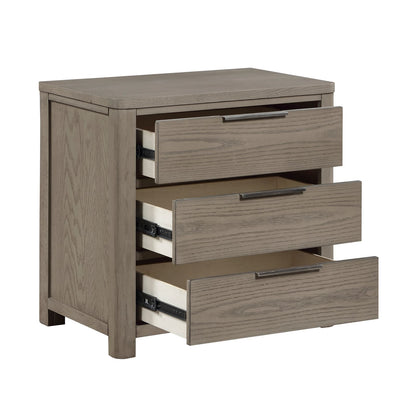 Light Gray 3-Drawer Bedside Cabinet - Modern Nightstand for Bedroom