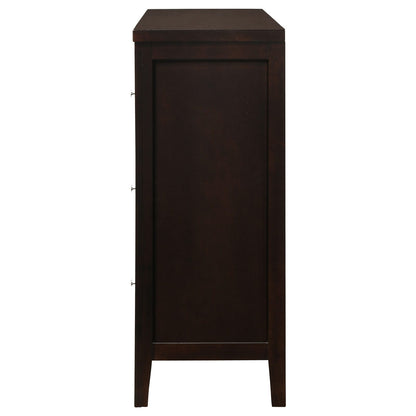 Cappuccino Wood Dresser - 6 Drawers Bedroom