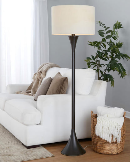 65" Bronze Linen Floor Lamp - Modern Style