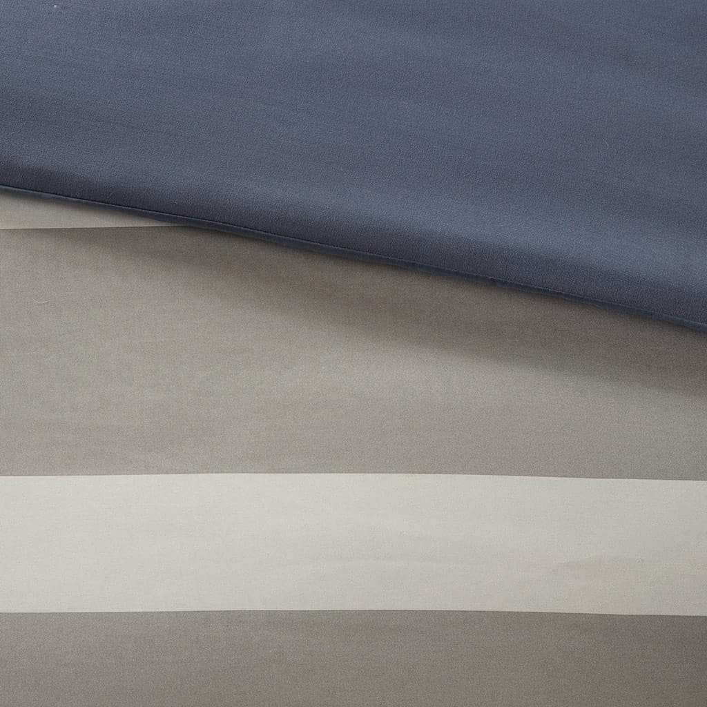 Full Striped Comforter Set - Blue & Grey Comfort