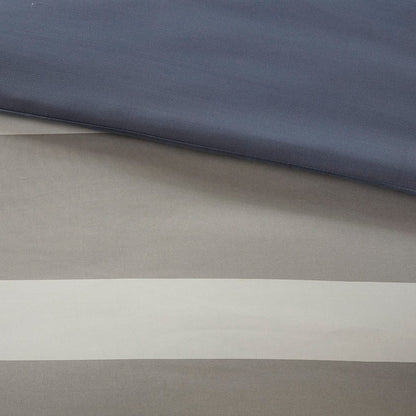 Full Striped Comforter Set - Blue & Grey Comfort