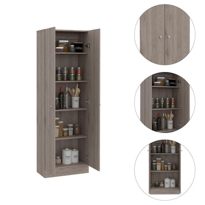 Gray Storage Cabinet 70" - 5 Shelves Garage Laundry Kitchen