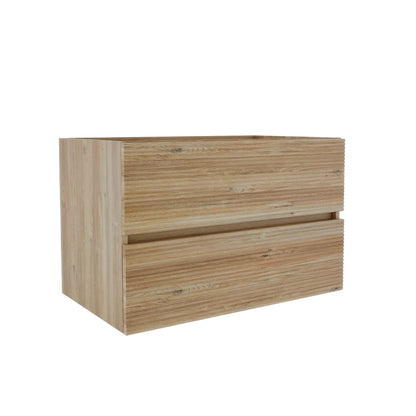 29.6 Inch Oak Floating Bathroom Vanity with Plumbing Cutout Drawers