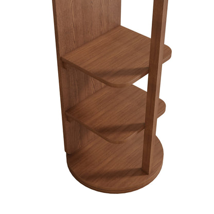 66" Walnut Full Length Mirror with Rotating Hook
