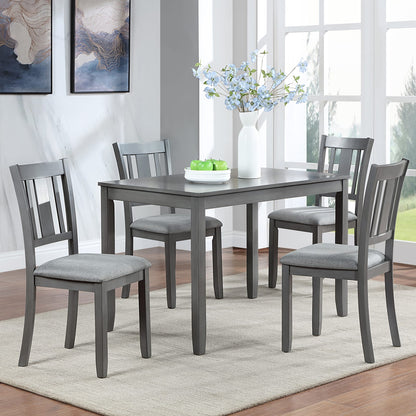 Gray Rectangular Dining Table Set - Seats 4