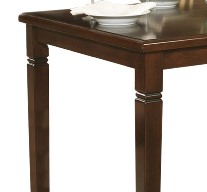 Espresso Oak Wood Dining Set with 4 Chairs for Transitional Dining Room