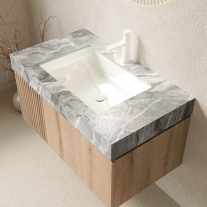 MURI 36" Bathroom Vanity - Light Gray Sintered Stone